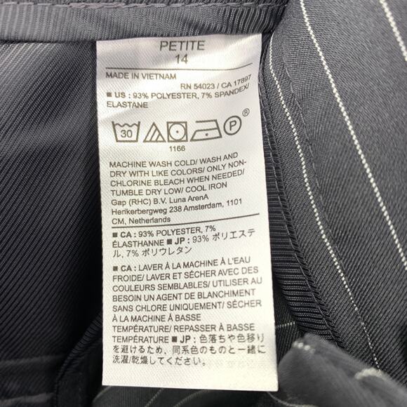 Banana Republic Sculpted Stretch Flare Leg Dress Pants Womens 14P Gray Pinstripe - Picture 7 of 7